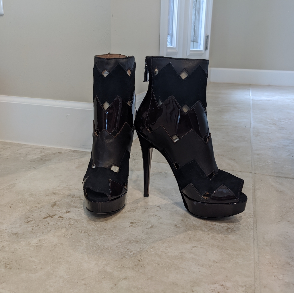 Missoni Chevron Peeptoe Boots 37.5 Stunning!